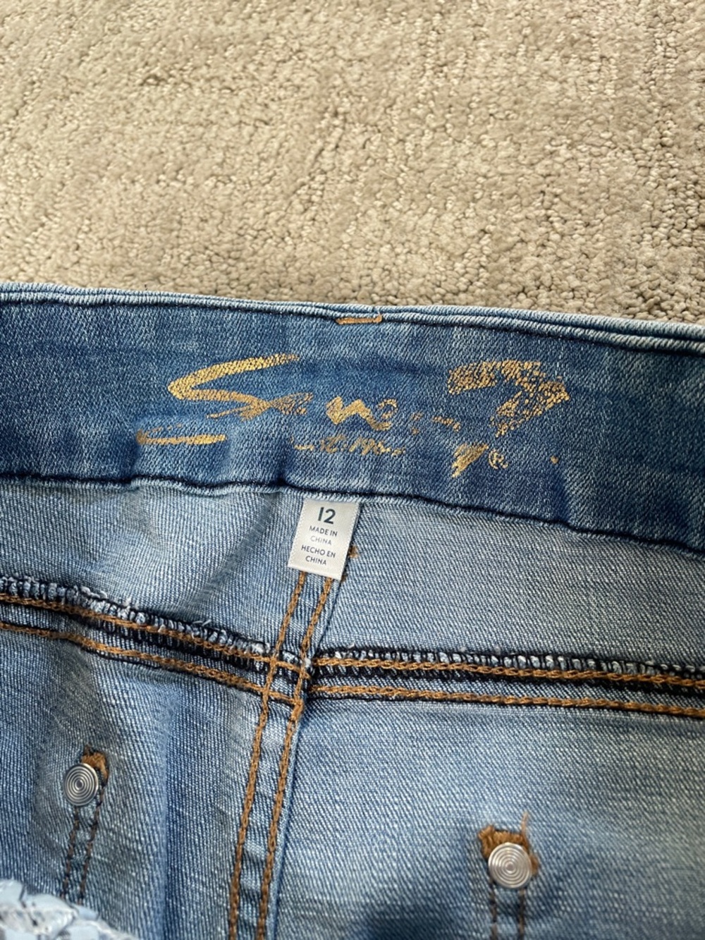 Seven7 Women's Medium Light Blue Distressed Skinny Jeans - Picture 3 of 6